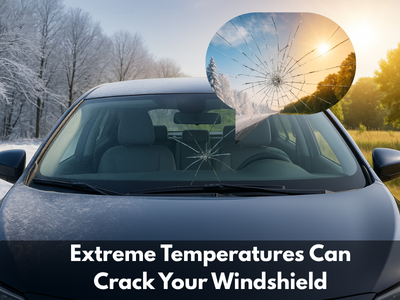 Cracked windshield from weather extremes