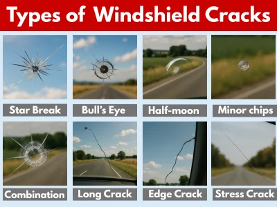 Most common windshield crack types