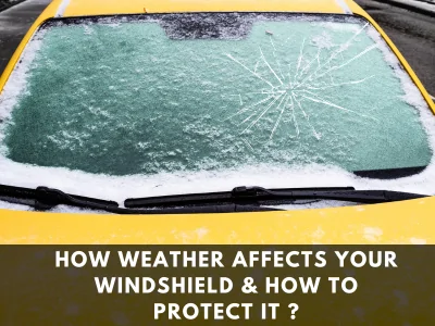 Weather-damaged car windshield